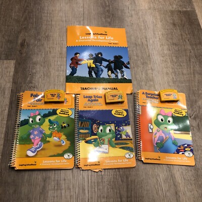 LOT of 3 LEVEL 3 LEAP FROG LeapFrog 3 books , 3 cartridge Lessons For Life Guide