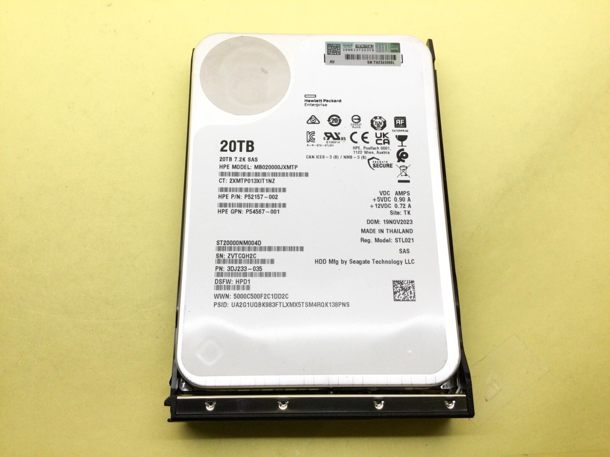 HDD ジャンク P53553-B21 HPE 20TB 7.2K SAS 12G LP 512e 3.5 HDD P52157-002 w
