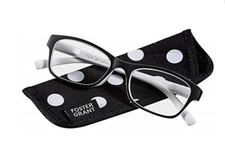 Foster Grant Lucille Reading Glasses Ladies Black White Polka Dots  Case New