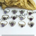 Amethyst Gemstone 925 Sterling Silver Plated Lot Handmade Design Fashion Rings