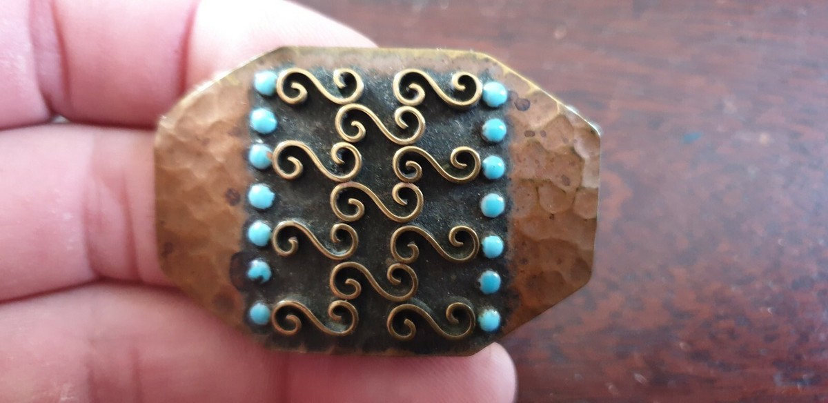 Broche Vintage Jean Hugis En Bronze émaillé - Style Vautrin, Sans Ligne, Belle Qualité