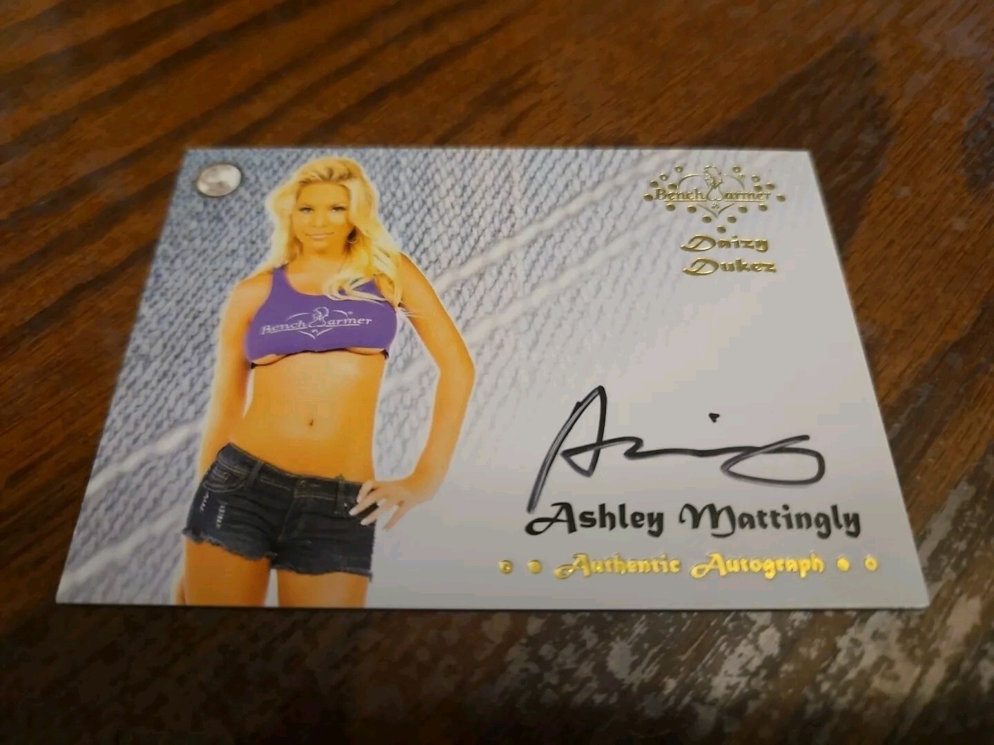 2015 Benchwarmer Daizy Dukez Autograph Gold Foil Ashley Mattingly Auto Playboy