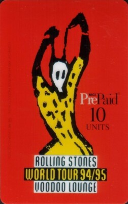 Telefonkarte - MCI - Rolling Stones Voodoo Lounge gelb Outfit World Tour 94 / 95