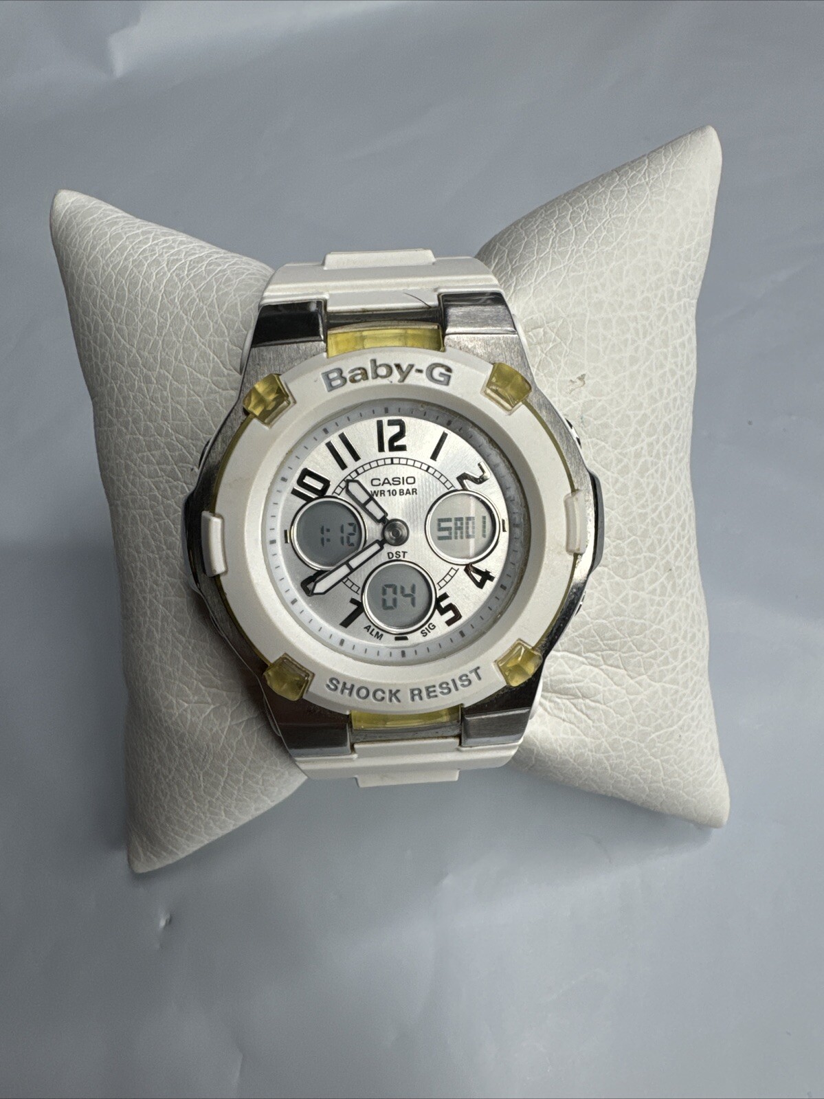 Casio Baby-G Digital Watch Women 39mm White Backlight Shock Resist 5001 BGA-110