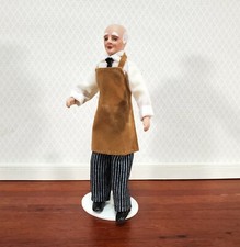 Casa de Muñecas Hombre Tendero Bartender Porcelana Hombre Posable Escala 1:12 Miniatura