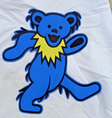 The Grateful Dead Blue Dancing Bear Embroidered Large 11.4" x 11.8" Back Patch