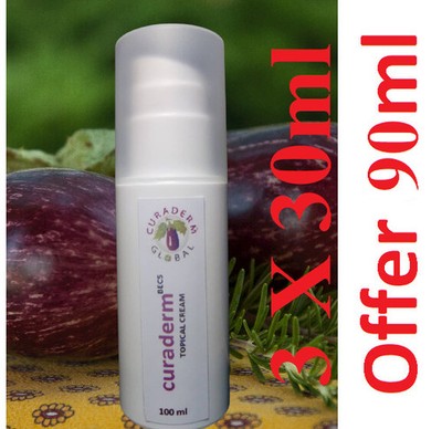 3 X Curaderm BEC5 Cream 30ml * 3 = 90ml  New Formula. Full Spectrum  ORIGINAL 