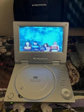WORKING Protron Portable DVD Player, Charger, Remote, Removable Battery, and Bag