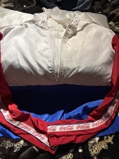 Vintage Coca-Cola Hooded Nylon Half Zip Jacket