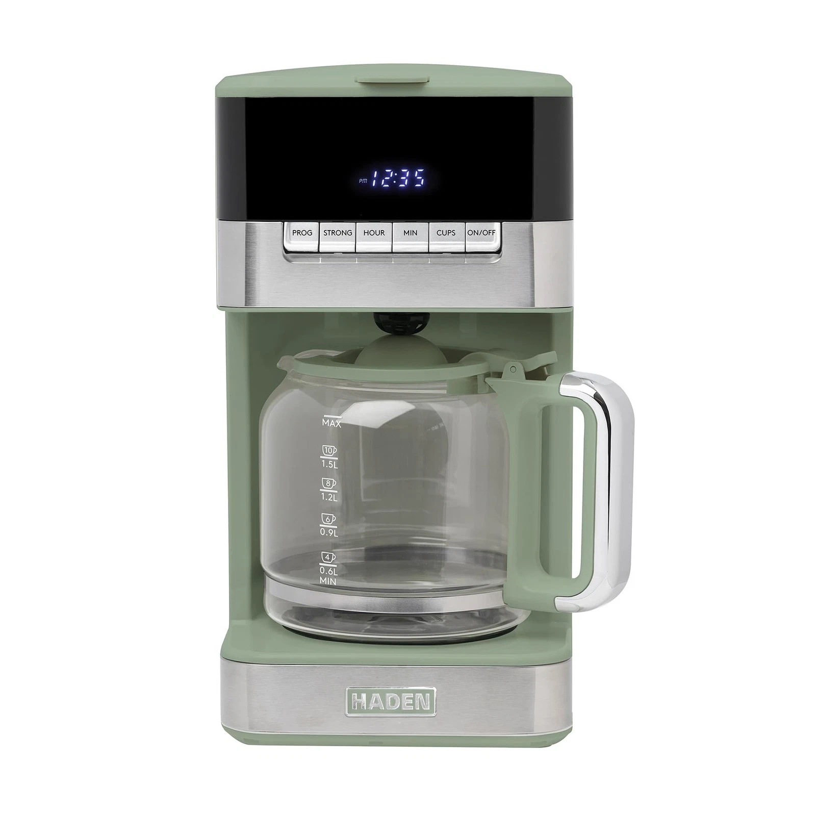 Haden Coffee Machine, 12-Cup Programmable Drip Maker 1.8L, Cedar Green