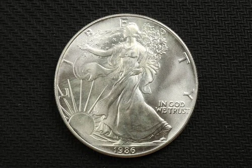 NobleSpirit Light Toning 1986 Silver American Eagle .999 GEM BU