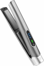 Cordless Hair Straightener and Curler, 2 in 1 Portable Mini Flat Iron  Curling