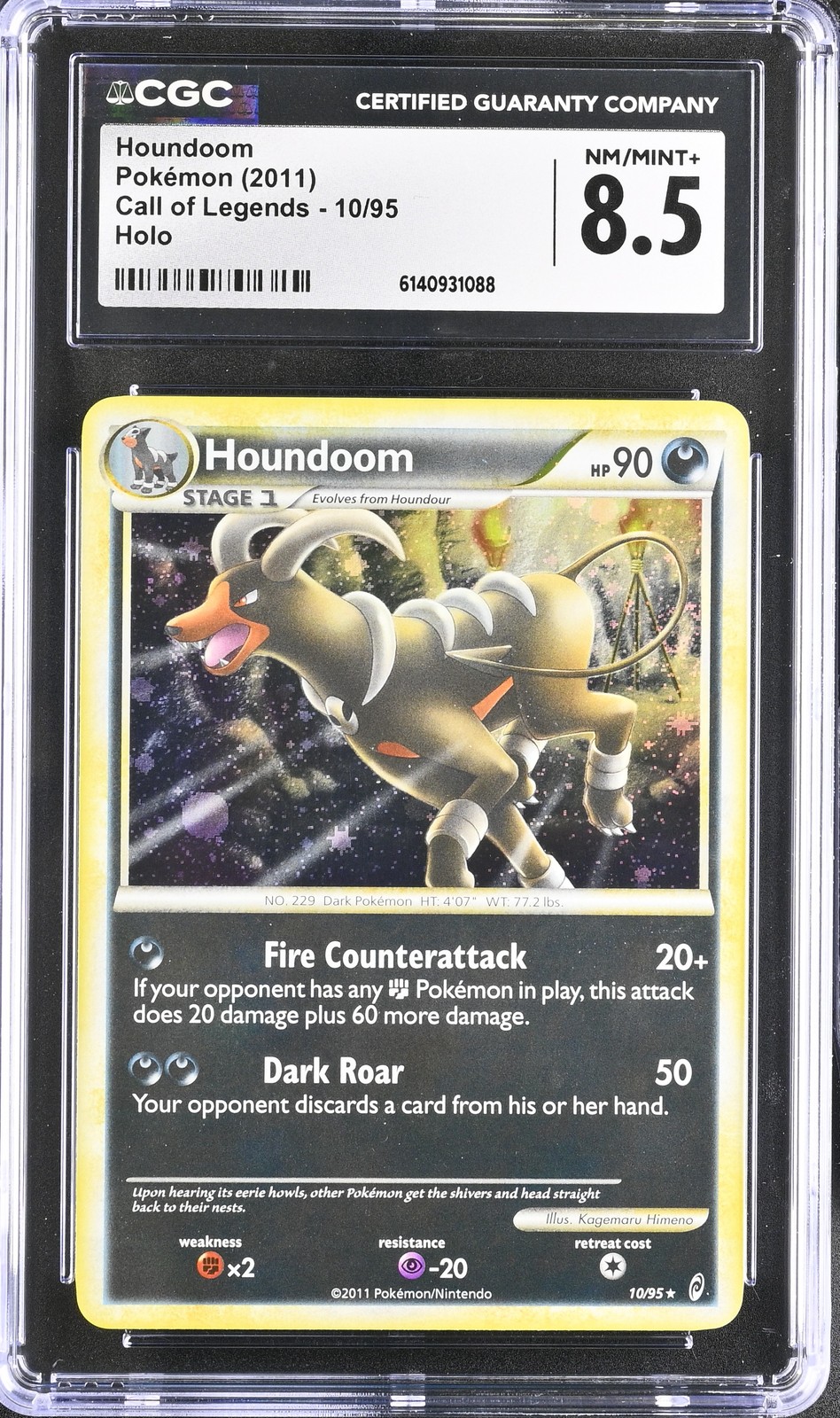 CGC 8.5 NM/MINT+ Houndoom 10/95 Call Of Legends Holo Pokemon Card