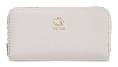 GUESS Coleen SLG Zip Around Wallet L Geldbörse Cream White creme Neu