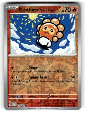 Castform Sunny Form 020/191 Common Surging Sparks Pokemon Reverse Holo Near Mint