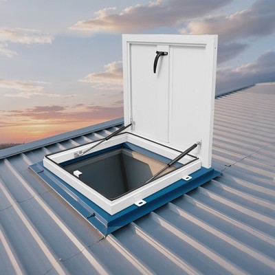 White Roof Hatch Aluminum Alloy Square Roof Access Door Security Door 19.7*19.7''