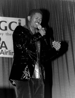 Singer Jesse Powell performs at the Hyatt Regency Hotel in Chicago- Old Photo