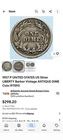 1907 P UNITED STATES US Silver LIBERTY Barber Vintage ANTIQUE DIME Coin i97593