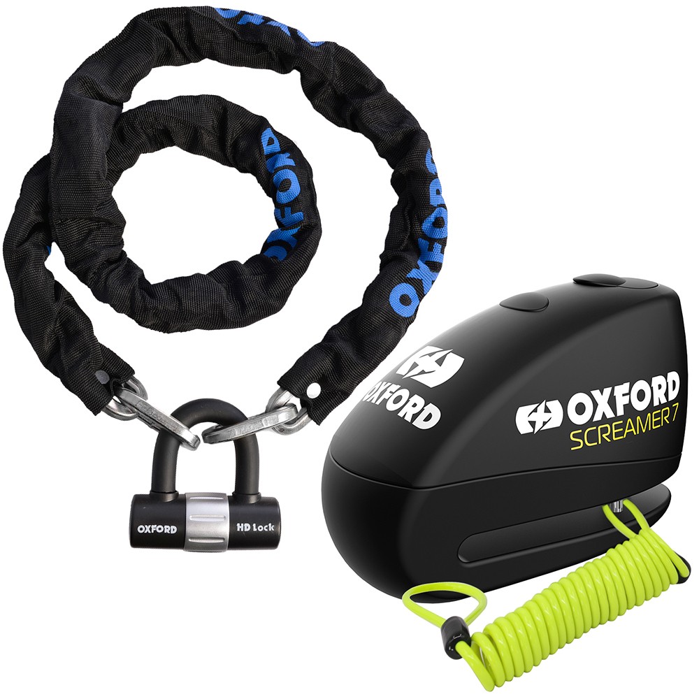 Oxford HD Motorcycle 1.5M*9.3MM Chain Lock & Reminder Alarm Cable Disc Lock