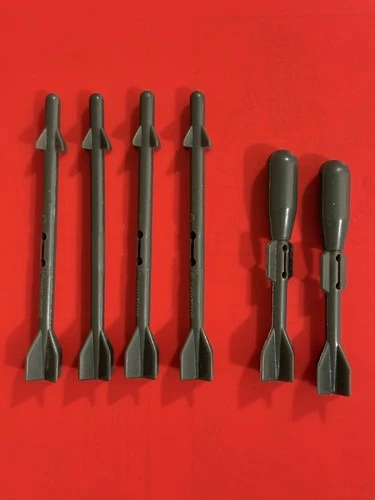 Nice! Vintage 1983 GI Joe Dragonfly set of four missiles and two bombs Part