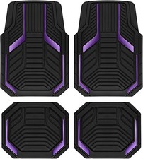 Pic Auto Heavy Duty Rubber Floor Mats Purple Anti-slip All-weather Suv