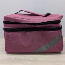 Pink Insulated Lunch Bag Cooler Tote with Handle Reflective Strip ID Window