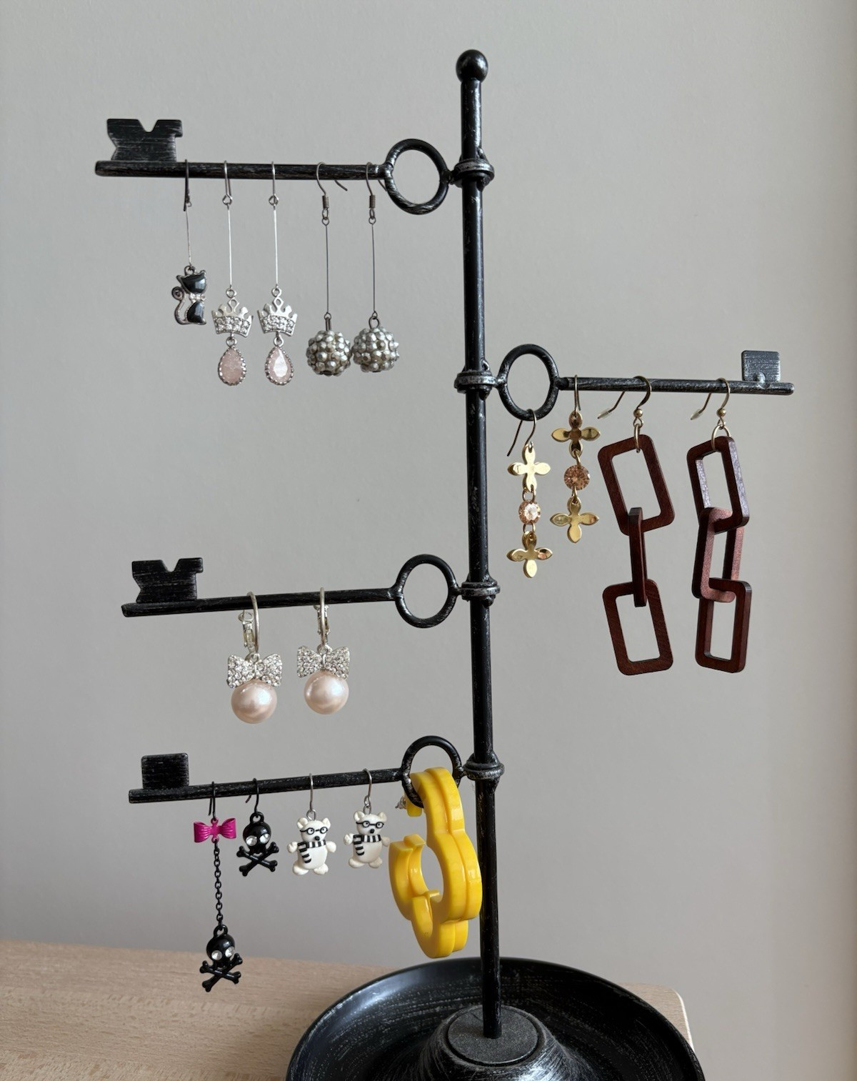 Assorted Statement Earrings Silver Gold Floral Ye… - image 1