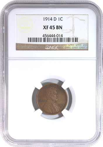 1914-D Lincoln Cent, NGC XF 45 BN, Key Date!  (456444-014)