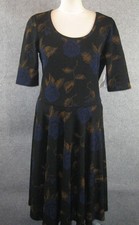 LuLaRoe Nicole Dress Size 2XL Black Floral Textured NWT