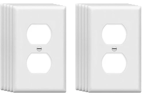 ZEFTV Duplex Wall Plates 1-Gang Switch Outlet 10 Pack, Single  - Picture 1 of 7