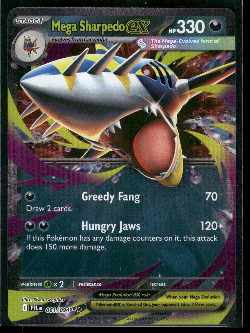 Mega Sharpedo ex Double Rare ME02: Phantasmal Flames 061/094 NM