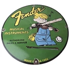 Vintage Fender Sign - Music Guitars Amplifiers Porcelain Gas Station Sign