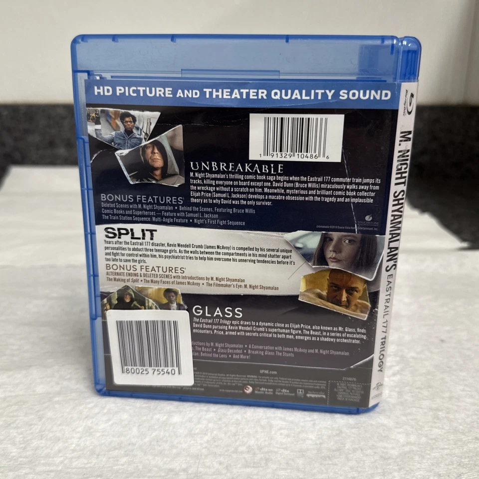M. Night Shyamalan's Eastrail 177 Trilogy (3 Blu-ray Set, 2019) OOP Glass Split - Image 3 of 4