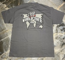WWE World Tour 2006 Shirt Crew XL Gray Wrestling Mens Tee T-Shirt Logo