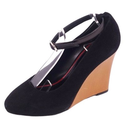 Celine Phoebe Age PUMPS Wedge Sole Strap Suede Shoes Womens Used MOLO-0