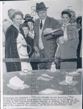 1957 British Prime Minister Macmillan at Hoops & Festival Queens Press Photo