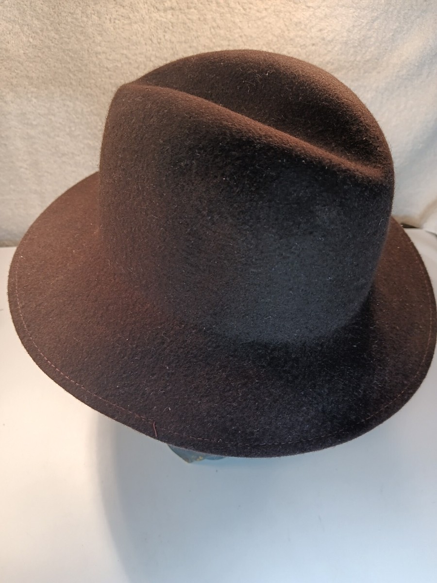 Vintage Lancaster Wool Hat Brown Fedora Brimmed Felt Hat s-l400.jpg main image 3