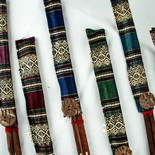 Handmade Curved Wood Bamboo Traditional Japanese Chopsticks Case Set of 6