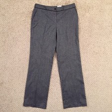 Rafaella Dress Pants Womens Size 8 Gray Flat Front Straight Leg