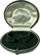 VINTAGE GENUINE ROLEX watch box Ring Type case wood leather Green 240908004y2A
