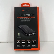 Helix Turbo Volt + Power Bank 10000 mAh with USB-C and Dual USB-A Ports New