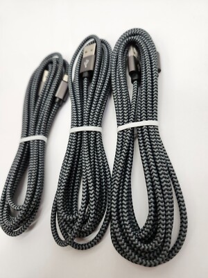 Heavy Duty Micro USB Fast Charger Data Cable Cord For Samsung Android LOT OF 3!