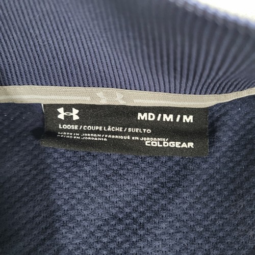 Maglione Notre Dame Under Armour ColdGear Henley con bottoni uomo blu medio sciolto - Foto 2 di 8