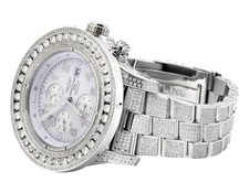 Custom Mens Breitling A13370 Super Avenger XL 53MM S.Steel with Diamonds 20 Ct 3