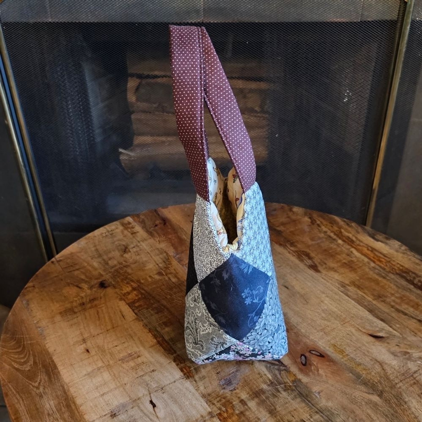 Reversible Handmade Quilted Patch Work Egg Basket… - image 4