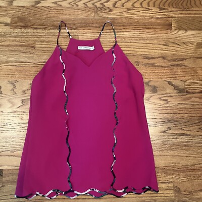 MARY KANTRANTZOU FUSHIA HALTER SCALLOP ARTSY INDIE  TOP US 8