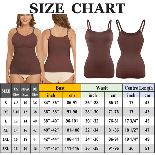 Firm Tummy Waist Control Body Shaper Slimming Cami Shapewear Seamless Vest Top - Picture 39 of 41