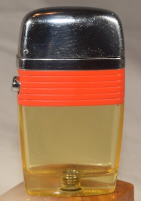 Vintage 1959 Scripto VU Lighter  Red Band  Very clean, Works great. L53