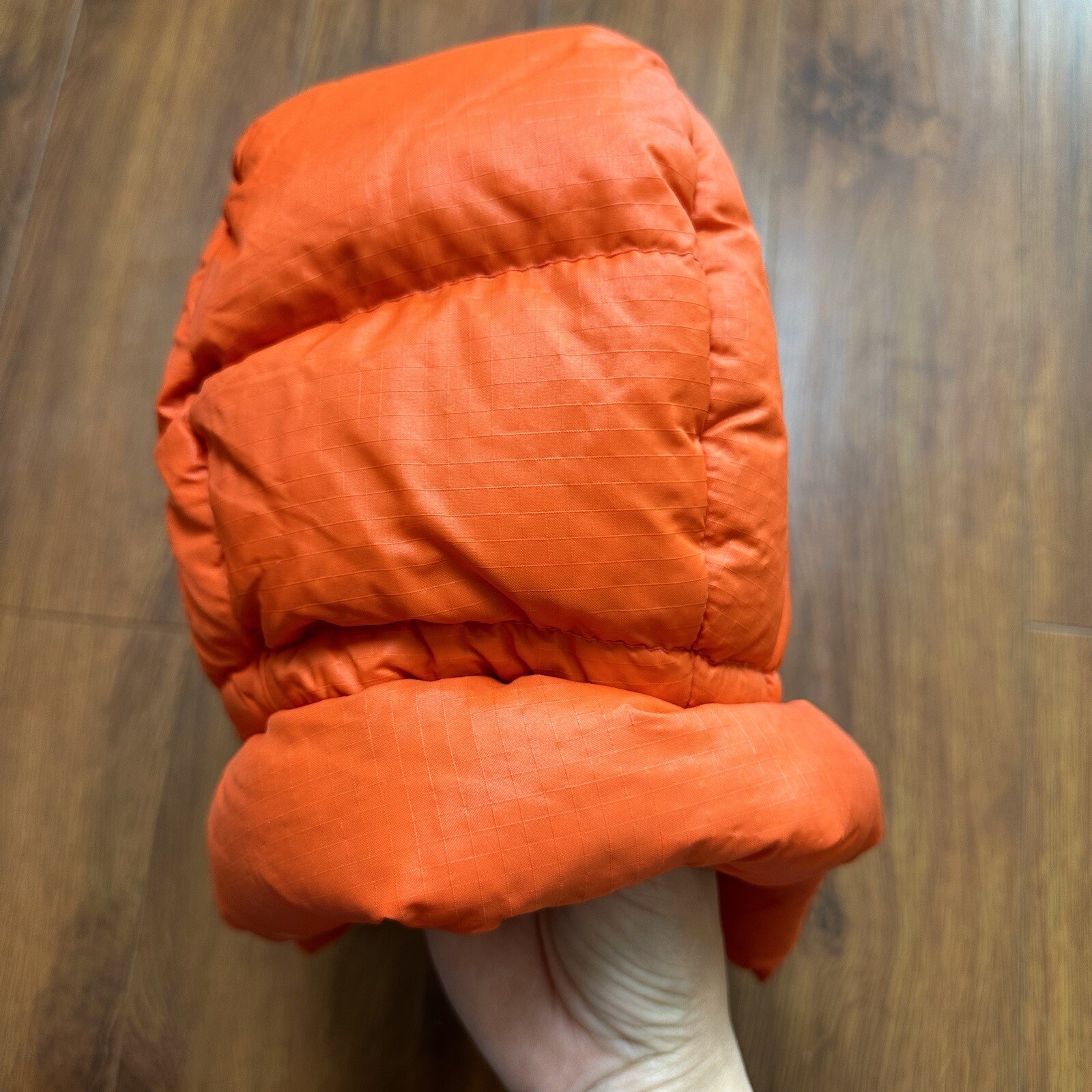 Vtg Eddie Bauer Quilted Goose Down Puffer Jacket HOOD ONLY M Orange 60s