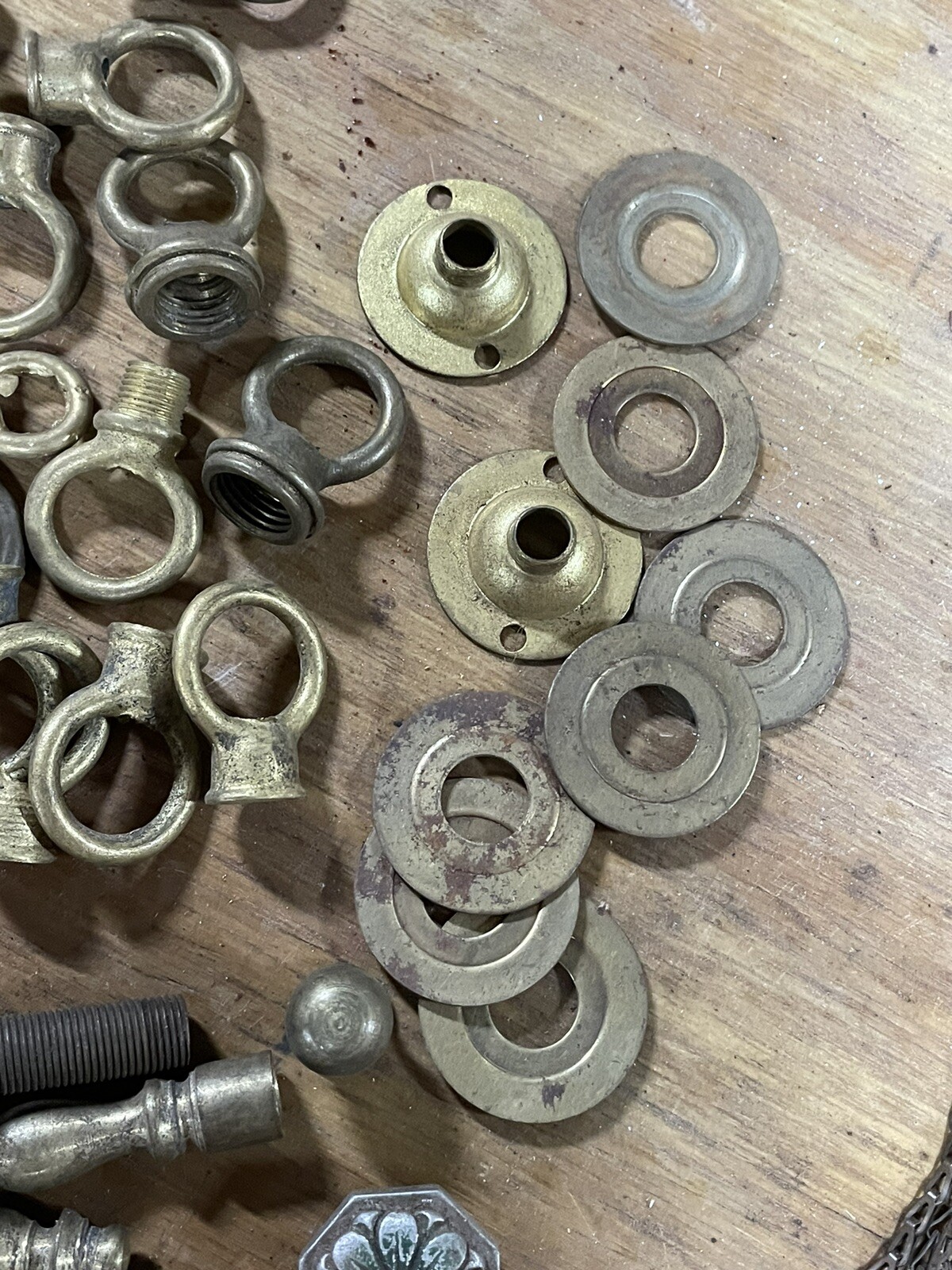 Lot of VTG Brass Metal Hanging Loop Holders Chandelier Lamp Parts